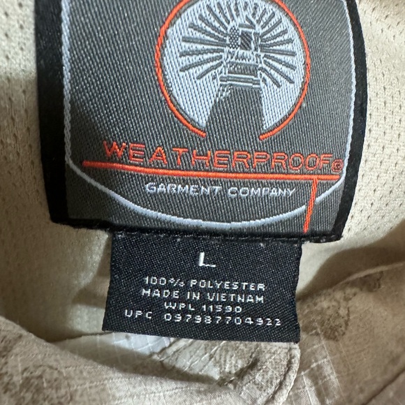 Weatherproof Garment sz L Men's Desert Grass Fish button fishing vented Shirt - Picture 8 of 10